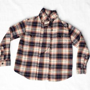 Tilley Organic Cotton Plaid Flannel Button Up Shirt Small Outdoor Cozy